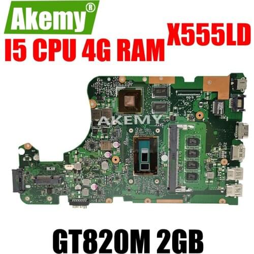 X555LD Motherboard I5 cpu 4GB RAM GT820M 2GB For Asus K555L F555L X555LP Laptop motherboard X555LD Mainboard X555LD Motherboard
