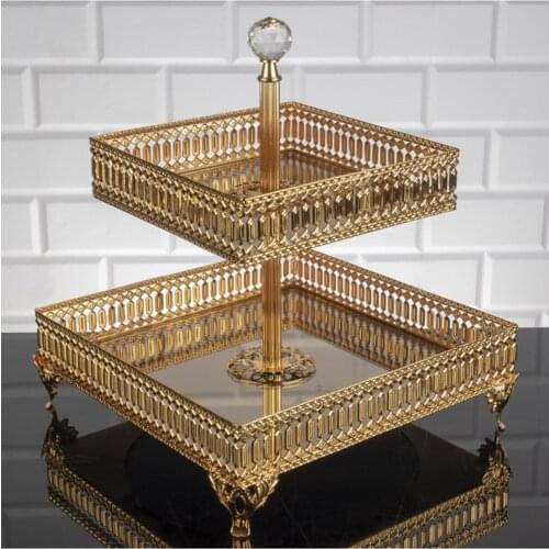 Pearl 2 Tiers Square Byk Kurabiyelik service plate presentation dish