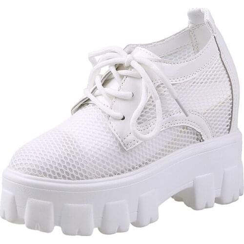 2020 Spring summer New Women Platform Sneakers Casual Shoes Mesh Breathable Soft Women Chunky Sneakers white Vulcanized shoes