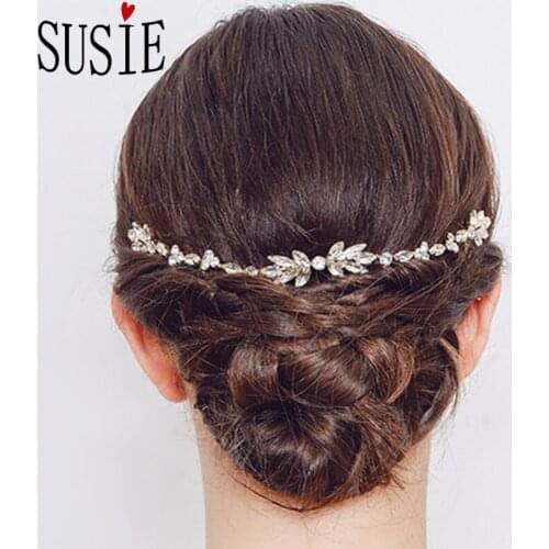 LOVE SUSIE New Headbrand Crystal Rhinestone Flower Shape Hair Comb Wedding Bridal Hair Accessories Elegant Women Headdress