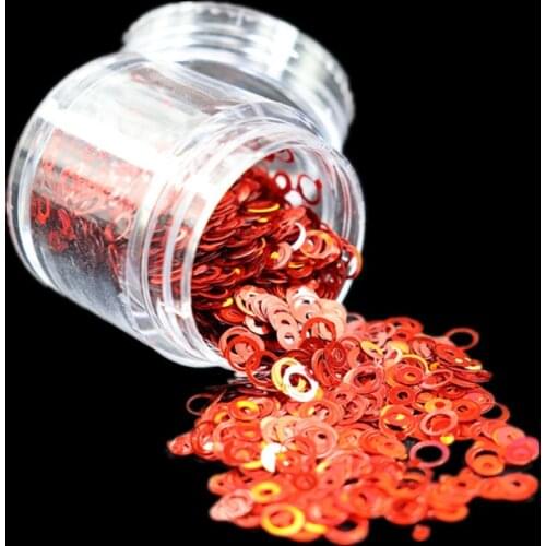 Holographic Glitter Nail Sequins 1 Box 3D Hybrid Ring Symphony Laser Dot Hollow Circle Ultra-thin Sequins Nail Decoration Nails