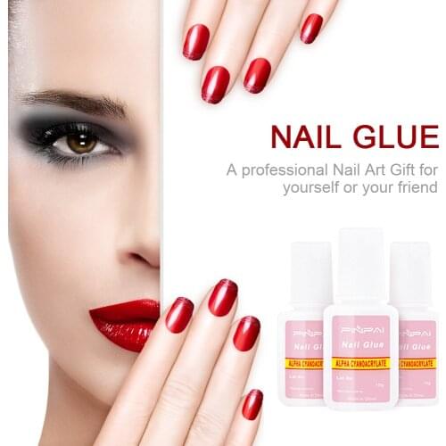 10g Fast Drying Nail Glue for False Nails Glitter Acrylic Decoration with Brush False Nail Tips Design Nail Art DIY Glue TSLM2