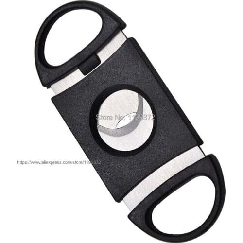 200pcs High Quality Double Two 2 Blade Stainless Steel Cigar Cutter Scissor Scissors Cutters Plastic Handle Pocket