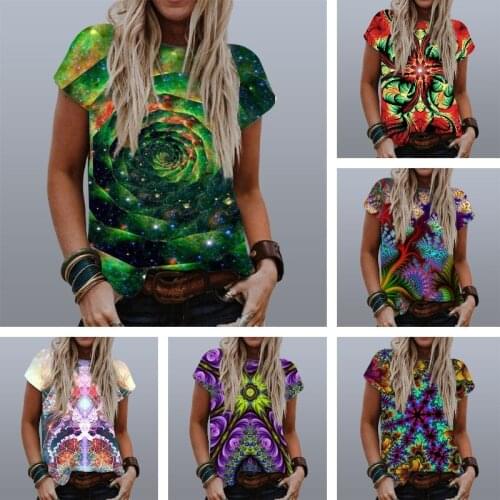 2021 Summer Women Harajuku Vintage Printing Tops Trending Short Sleeve Casual Clothes Streetwear Plus Size Basic Tee T-shirt