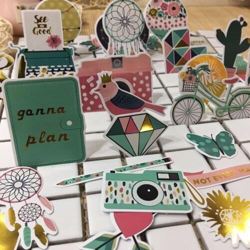 33 pcs Gonna Plan Cardstock Die Cut Stickers for Scrapbooking Happy Planner/Card Making/Journaling Project Craft