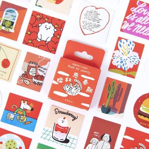 46 pcs/box Blush for puberty Label Stickers Set Decorative Stationery Stickers Scrapbooking DIY Diary Album Stick Lable