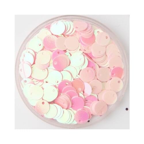 50g (4000pcs) 6mm Pink AB Flat Round Sequins For Craft PVC DIY Garment Sewing Wedding Accessories With 1 Side Hole Confetti