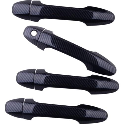 8Pcs/Kit Car Door Handle Cover Trim Overlay Cap Carbon Fiber Texture ABS Plastic Fit for Toyota Tacoma RAV4 2018 2017 2016