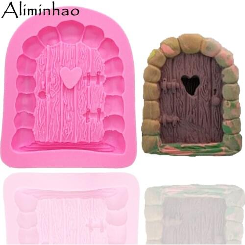 B0632 Stone door mold for DIY Cake Silicone mold chocolate fondant cake decorating tools Resin Clay Mould