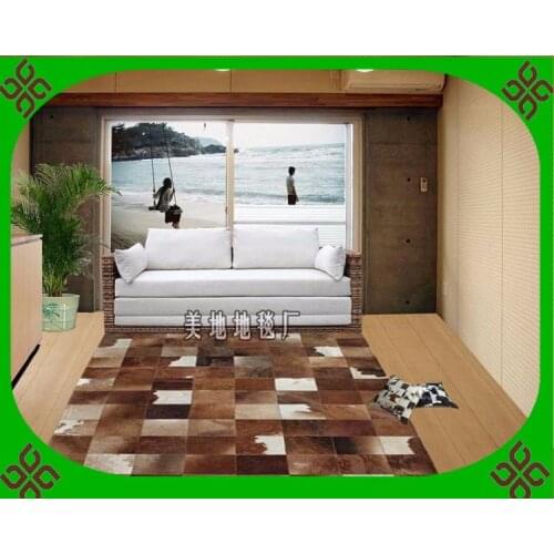 Free shipping 100% natural genuine cowhide casino carpet