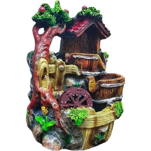 Wealth Feng Shui Office Tabletop Ornaments Desktop Flowing Water Waterfall Fountain With Color Changing LED Lights Home Decor