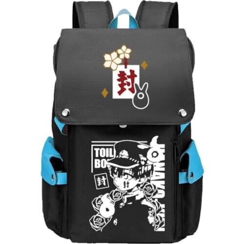 Toilet-Bound Hanako-kun Large Travel Backpack Anime School Bags Boys Teenage Boys Bookbag Oxford USB Charging Laptop Bagpack