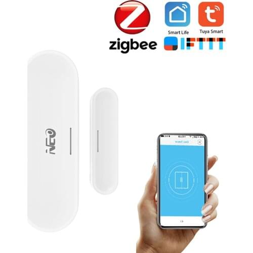 NEO ZigBee Door Sensor Tuya APP Control Door Window Opening Security Alarm Sensor Magnetic Switch Wireless Detector Smart Home