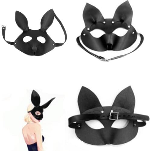 PU Sex Mask Leather Rabbit Headgear SM Exotic Accessories Head Restraints Mask Role Play Game Sex Toys For Couples Slave Sex Toy
