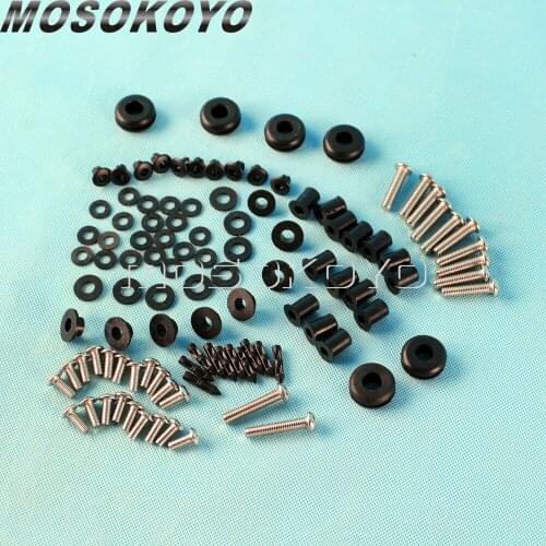 Motorcycle 96 Pcs Complete Stainless Steel Fairing Bolt Kit Install Fasteners Screws Nuts For Kawasaki Ninja ZX6R ZX-6R 2003 04