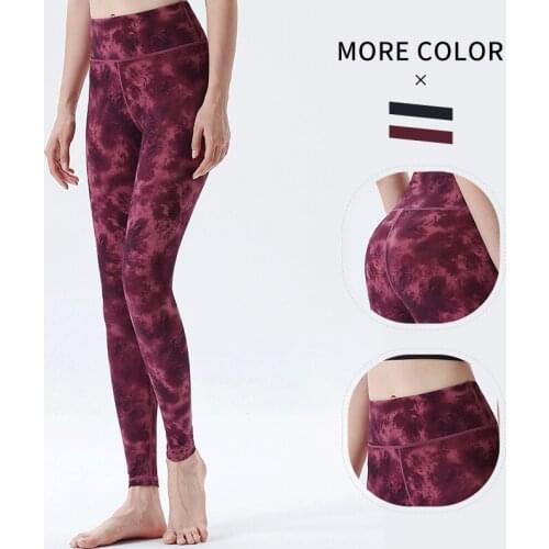 Women Tie Dye Yoga Leggings High Waist Fitness Pants Nylon Gym Tights Running Sport Leggings Naked-Feel Sport Leggings