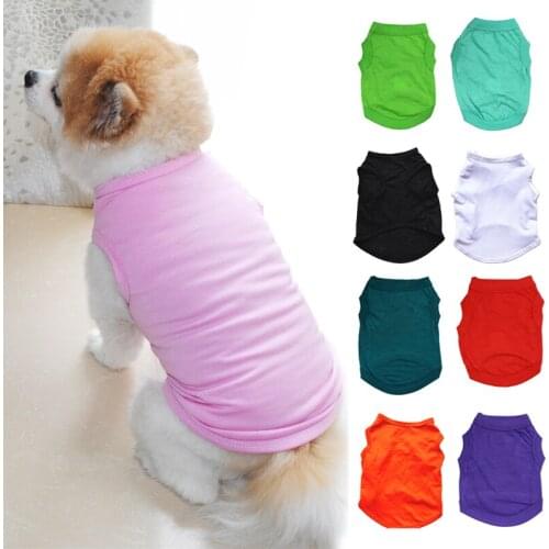 Summer Solid Color Dog Tshirt Pet Supplies Dog Clothes Dog Vest For Small Dogs Puppy Cute Yorkshire Terrier Pet Clothes