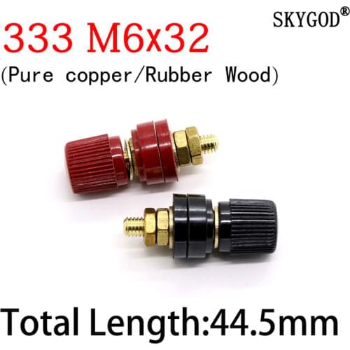 Copper 333 M6x32 Wire Binding Post Thread Screw Dia 6mm Brass Weld Machine Inverter Clamp Power Supply Connector Terminal Splice