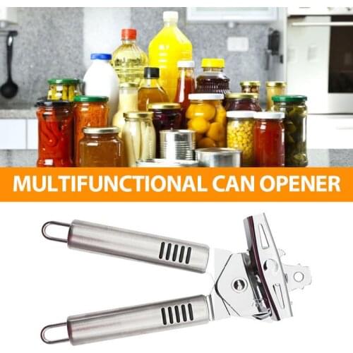 3 In1Multifunctional Stainless Steel Professional Tin Manual Can Opener Craft Beer Grip Opener Cans Bottle Opener Kitchen Gadget
