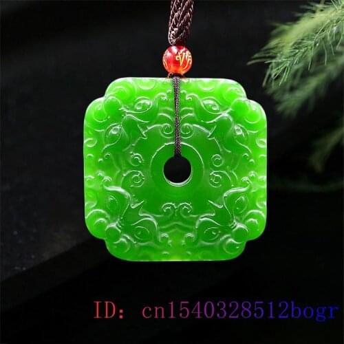 Jade Tiger Pendant Double sided Chinese Natural Necklace Fashion Carved Gifts Green Jewelry Amulet Jadeite Charm