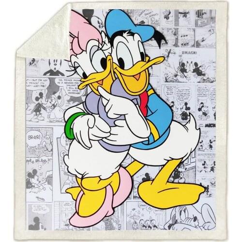 Cartoon Donald Duck Couple Babies Blanket Children Sherpa Fleece Blankets Throw Sofa Bed Cover Single Twin Bedding for Gifts