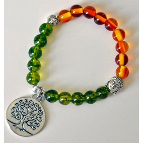Peridot , tree of life stone bracelet,healing ,protection,yoga, mala ,buddha bracelet