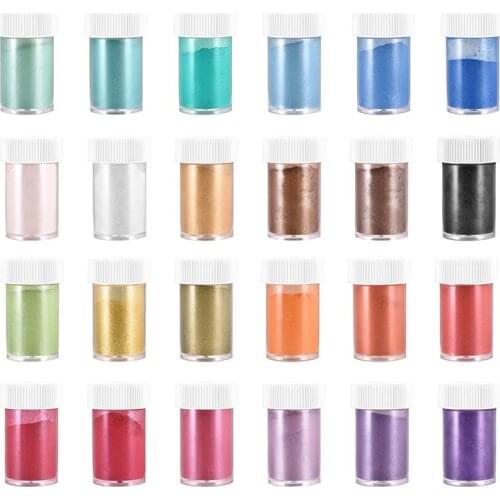 24 Color 10g Pigment Filler For Resin Jewelry Making Pearl Powder Dye Pearl Resin UV Epoxy Nail Paint Pigment
