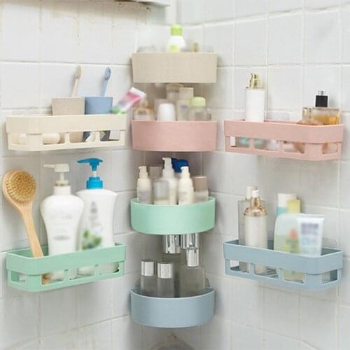Bathroom Shelf Bathroom Adhesive Storage Rack Corner Shower Shelf Rack Storage Rack Kitchen Home Decoration #4
