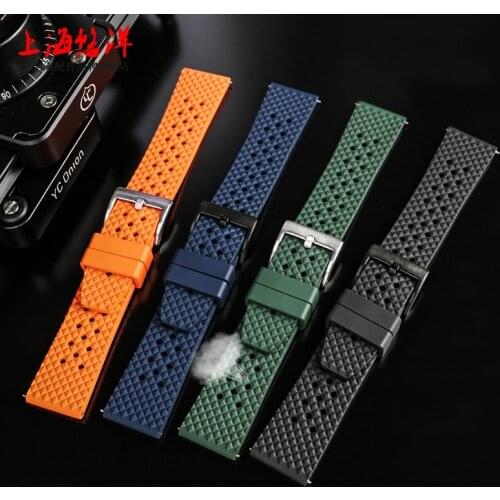 Premium Grade Tropic Rubber Watchband 20mm 22mm For s-eiko SRP777J1 New Watch straps Diving Waterproof Bracelet Black blue Color