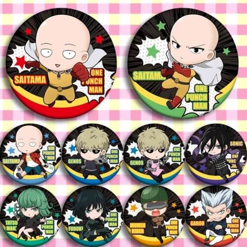 Japan Anime ONE PUNCH-MAN Saitama Genos Tatsumaki Cosplay Bedge Cartoon Collect Backpack Bag Badge Button Brooch Pin Gift