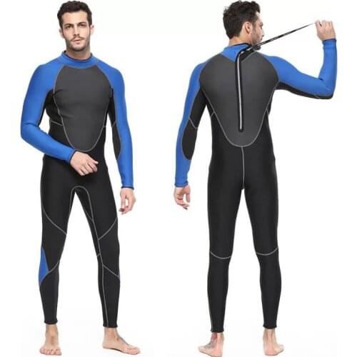 Sbart 3mm Neoprene Men Wetsuit one-piece Suit Black Blue Elastic Wetsuit Freediving spear fishing Diving suit swimsuit