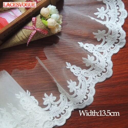19yards/lot Mesh cotton embroidery Lace Trim Handmade DIY Garment needlework sewing accessories fabric Clothing Decoration 244