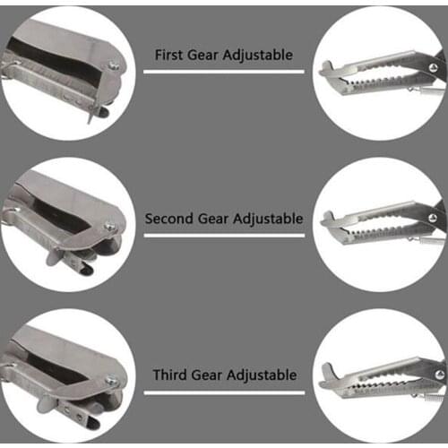 667A Snake Tongs Reptile Catcher Stainless Steel Wide Jaw Pick-up Handling Tool Multiple Size with Self-Lock Function 3 Size