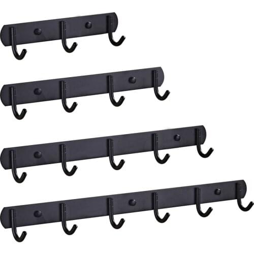 SmileMonke European black robe hooks Black bronze stainless steel coat hat hooks for bathroom Wall Mount Robe Hooks 3-6 Row Hook