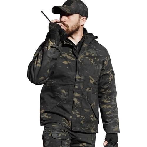 Tactical Fleecel Jacket Men Military Windproof Waterproof Army Combat Mens Jackets Hunting Coats Hooded Bomber Male Black CP