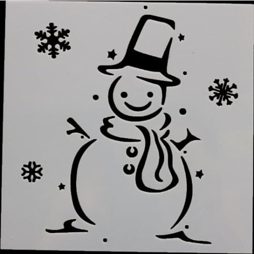 13*13 Snowman Layering Stencils for Diy scrapbook/photo album Decorative Embossing coloring,painting stencil,home decor