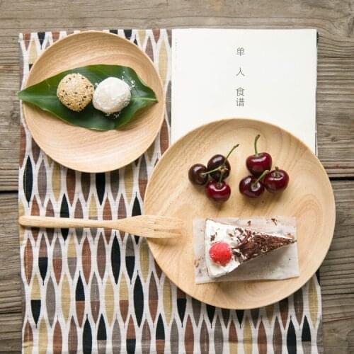 Solid wood tray snack tray household tableware rubber wood sweetheart plate