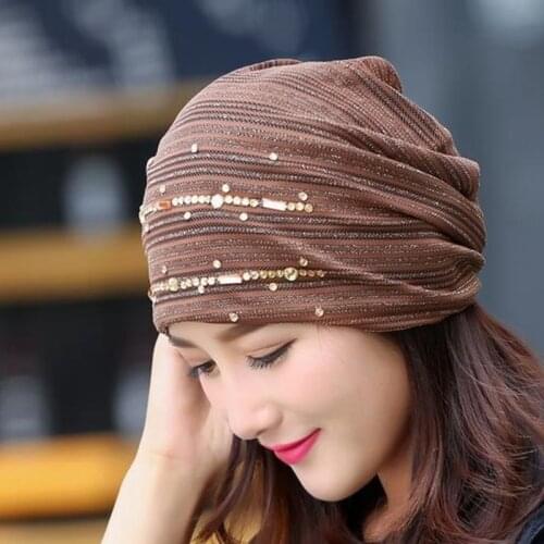 2020ins Fashion Trendy Vintage Lady Hat Spring And Summer Thin Lace Headscarf Hat Breathable Female Head Cool Cap
