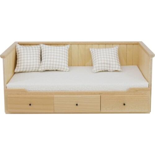 1/12 Dollhouse Furniture for Folls Ob11 Wooden Sofa Drawer Bed Miniaturas Doll House Accessories Toys for Girls