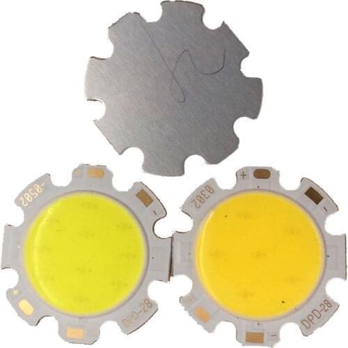 10pcs/lot 5W Round COB Chip On Board DC15-17V COB Light Source Warm Nature Cool White 500LM LED Spotlight Downlight Bulb 28MM