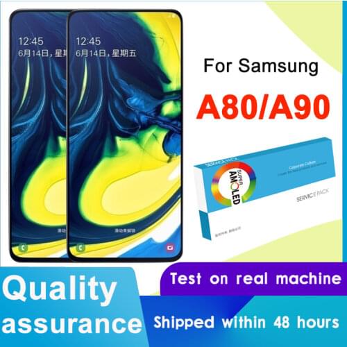 100% Super AMOLED 6.7'' For Samsung Galaxy A80 A805 SM-A805F Galaxy A90 A905F LCD Display Touch Screen Digitizer Assembly