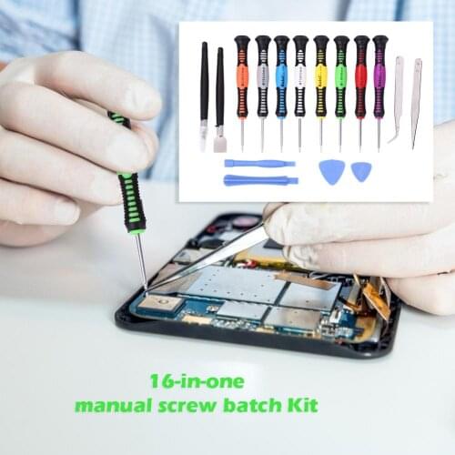 16 in 1 Precision Screwdriver Set Excellent Stainless Steel and Plastics Disassemble Household Hand Repair Tool Kit