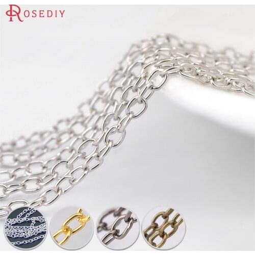 21052)5 Meters width:1.6MM Iron Round Oval Shape Link Chains Necklace Chains Diy Jewelry Findings Jewelry Accessories