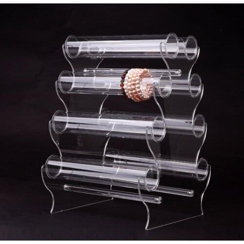 4-Layer Bracelet Display Stand Watch Display Case Bangle Holder Organizer Clear Jewelry Display Bar Jewellery Stands