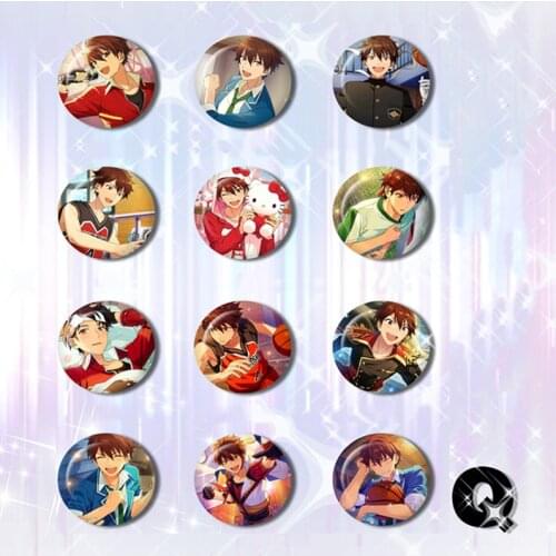 58MM Ensemble Stars Trick Stars Knights Dakima Suou Tsukasa Ristu Sakuma Hokuto Hidaka Backpack Pin Brosche Badges Brooch