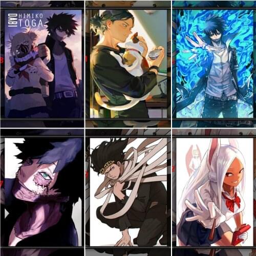 5D Diamond Mosaic Boku No Hero Academia Aizawa Shota Dabi Diamond Painting Diamond Inlaid DIY Full Diamond Embroidery Home Decor