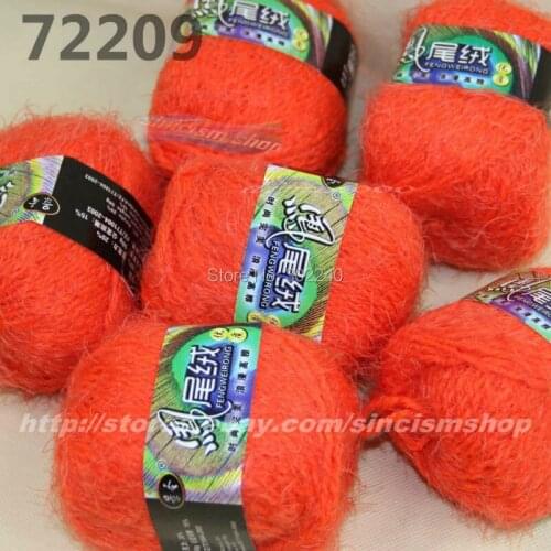 6 Skeins X 50g soft Eyelash hand-woven Knitting Yarn Coral 722-09