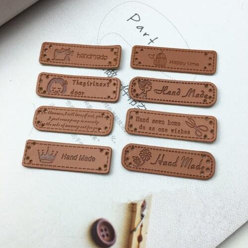 9 Styles 30pcs/lot PU Leather Patches for Clothing DIY Zakka Handmade Sewing Garment Accessories Handmade Sew-on Patches PB06