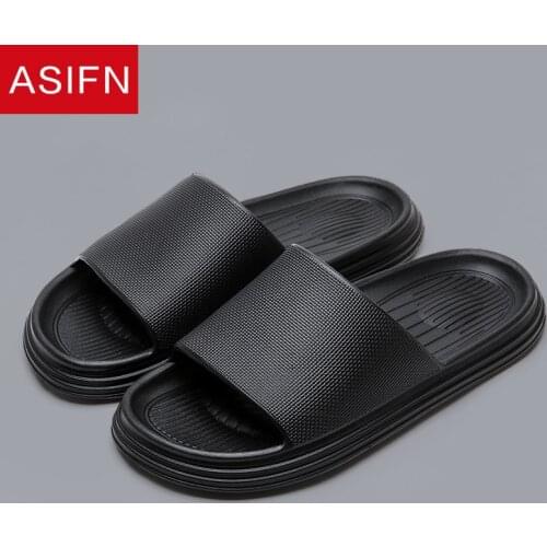 ASIFN Mens Simple Beach Slippers EVA Men Shoes Women Couple Flip Flops Soft Casual Summer Male Chaussures Femme Slides