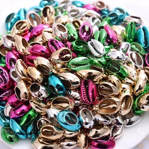 10Pcs/Lot Colorful Natural Shell Beads Charm Oval Cowrie Conch Spacer Beads For DIY Jewelry Making Bracelet Crafts Accessories